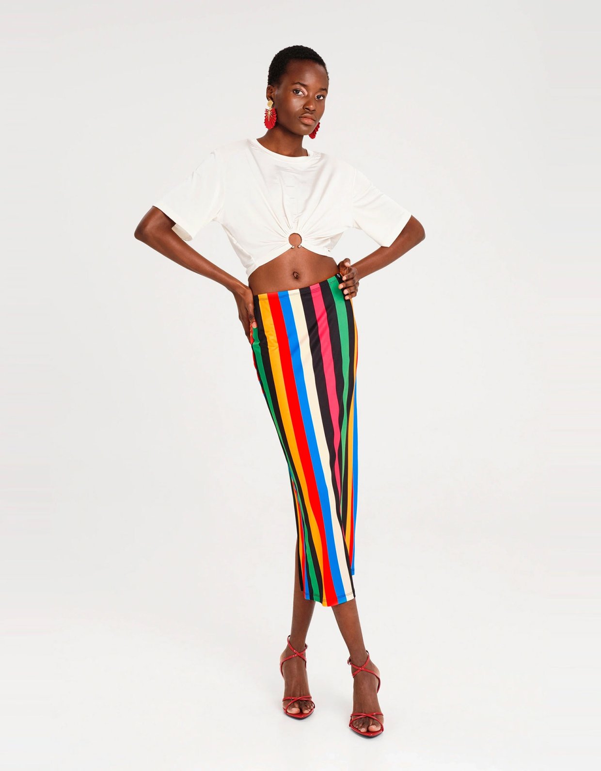Peace and Chaos Rhythm midi skirt