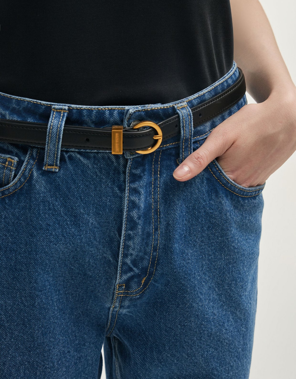 Nadia Rapti Rocky leather belt black