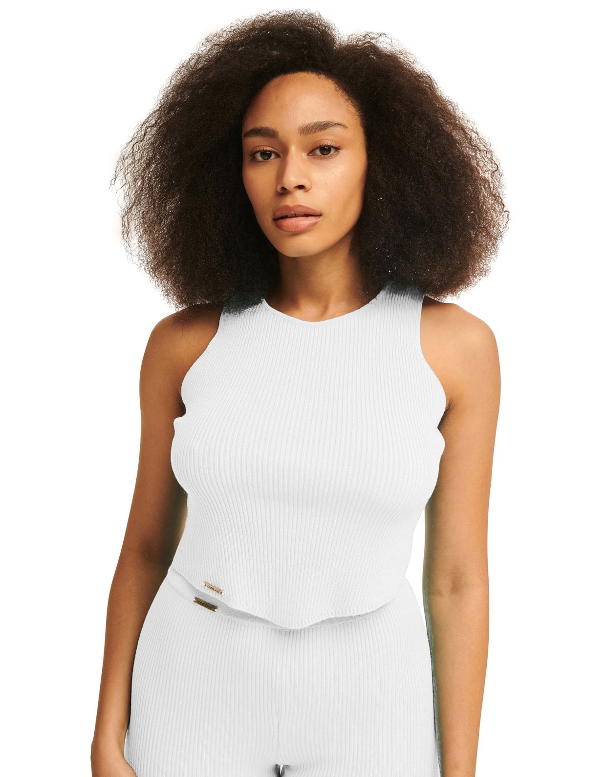 Combos Knitwear Combos S27 – Ribbed crop top white