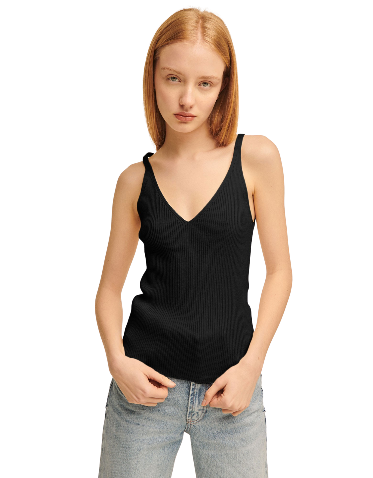 Combos Knitwear Combos S72 – Knitted V top black