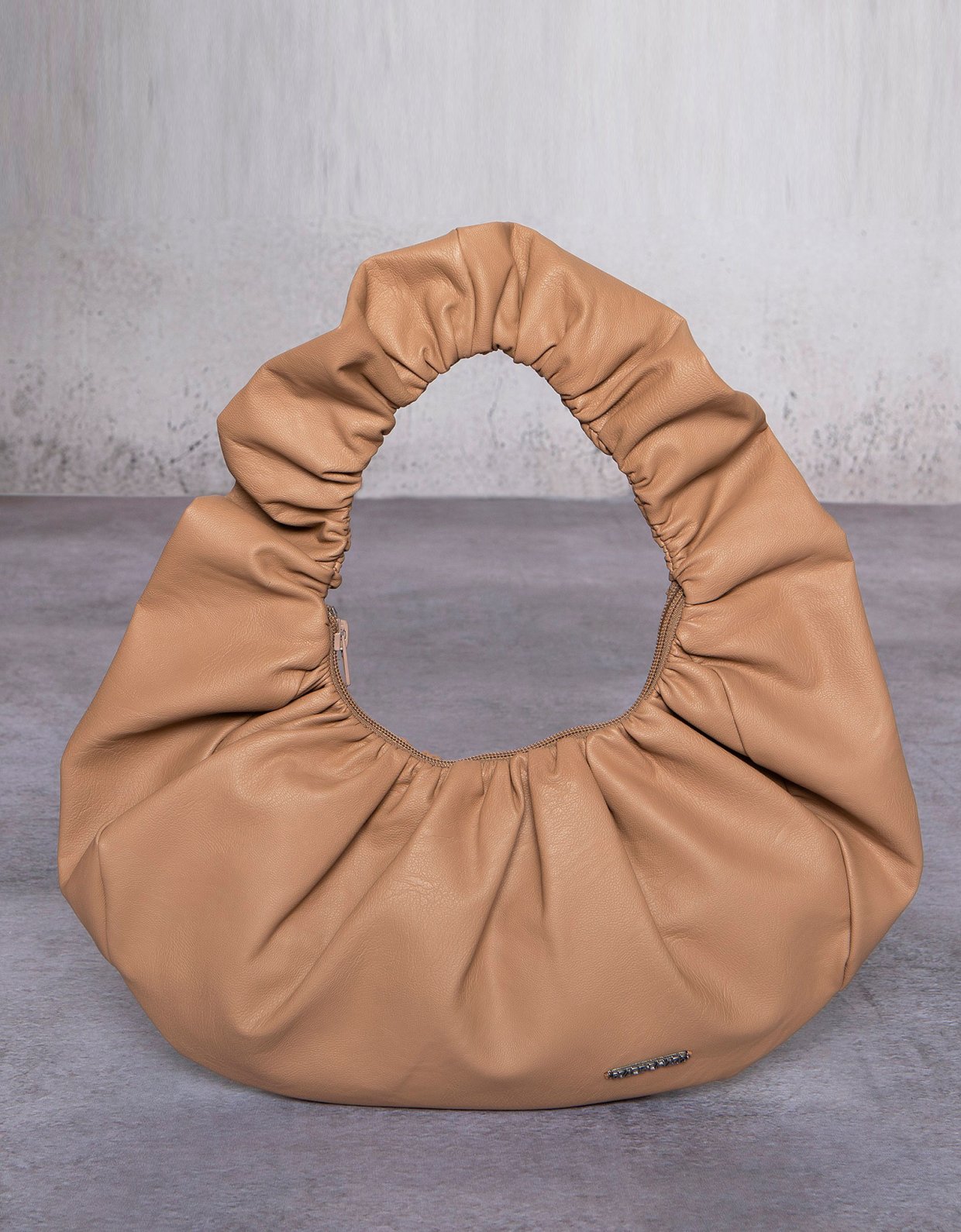 Peace & Chaos Eco leather croissant bag beige