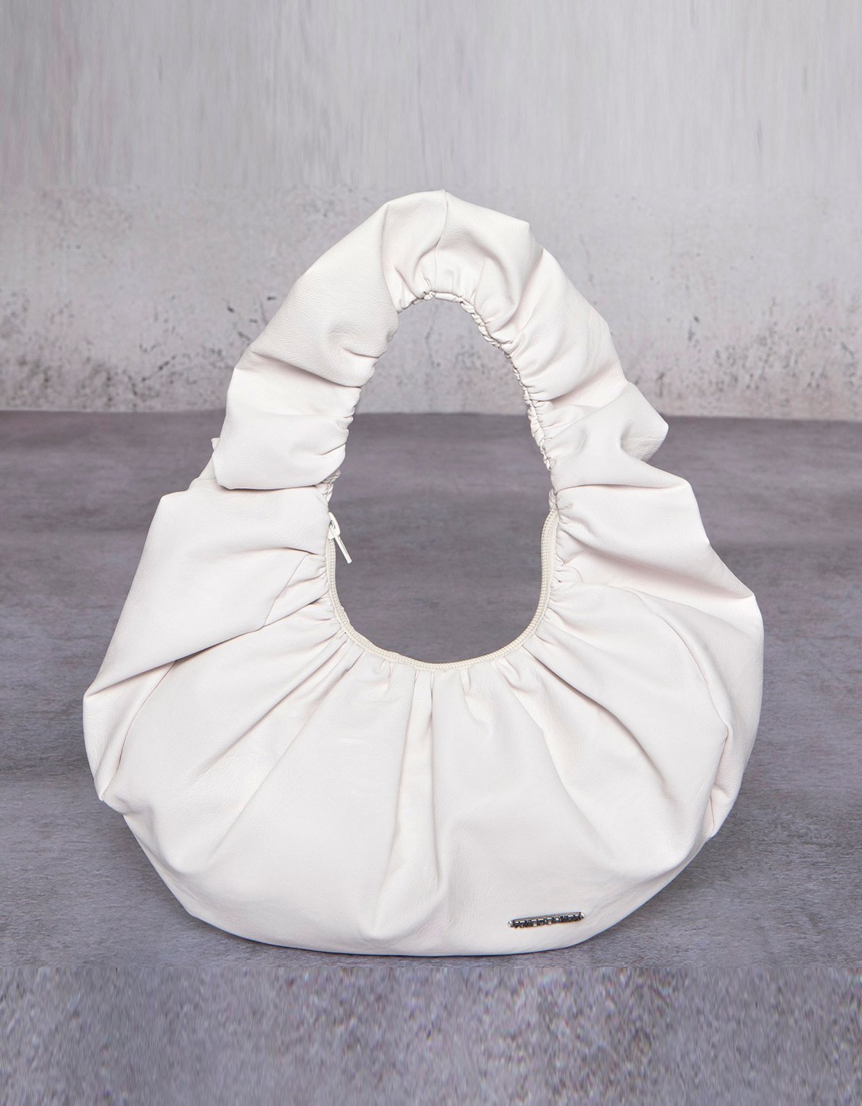 Peace & Chaos Eco leather croissant bag off white