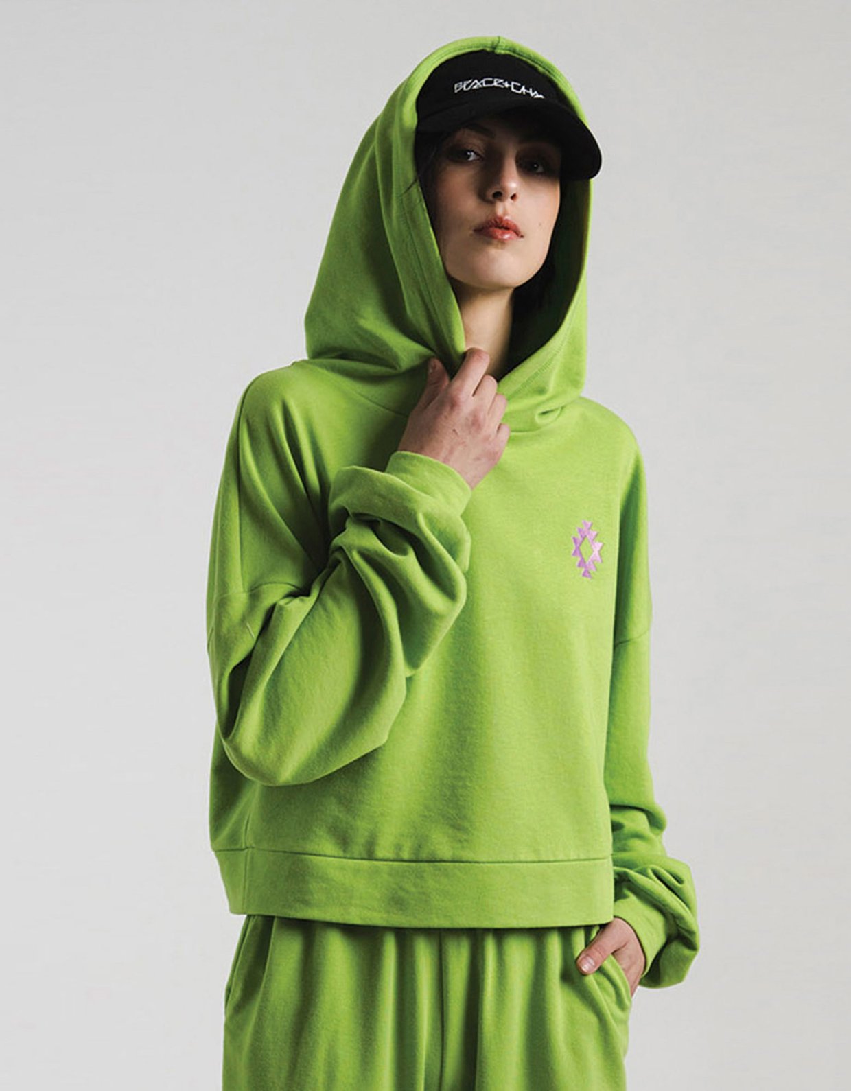 Peace & Chaos Lime hooded top