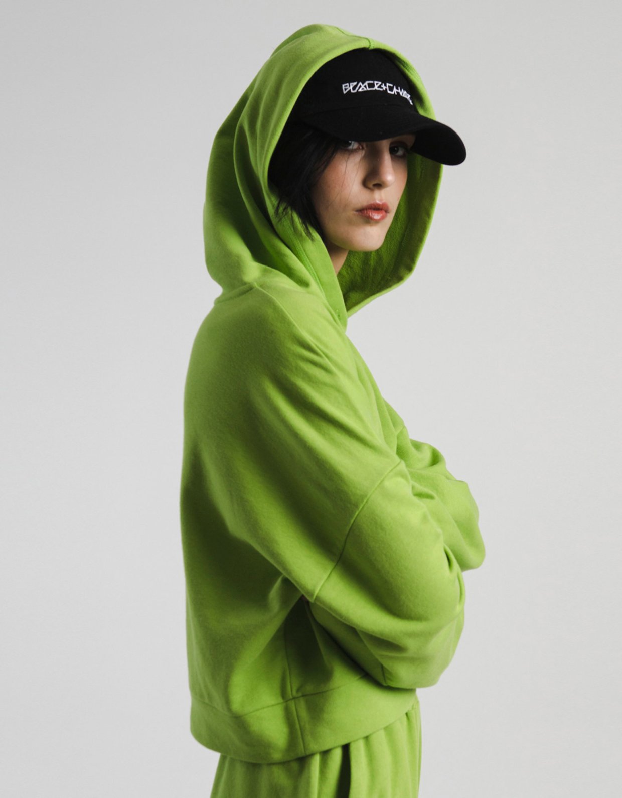Peace & Chaos Lime hooded top