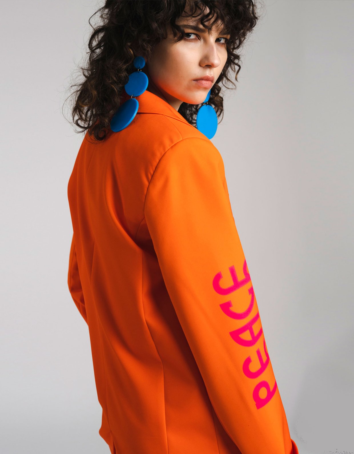 Peace & Chaos Neon orange blazer