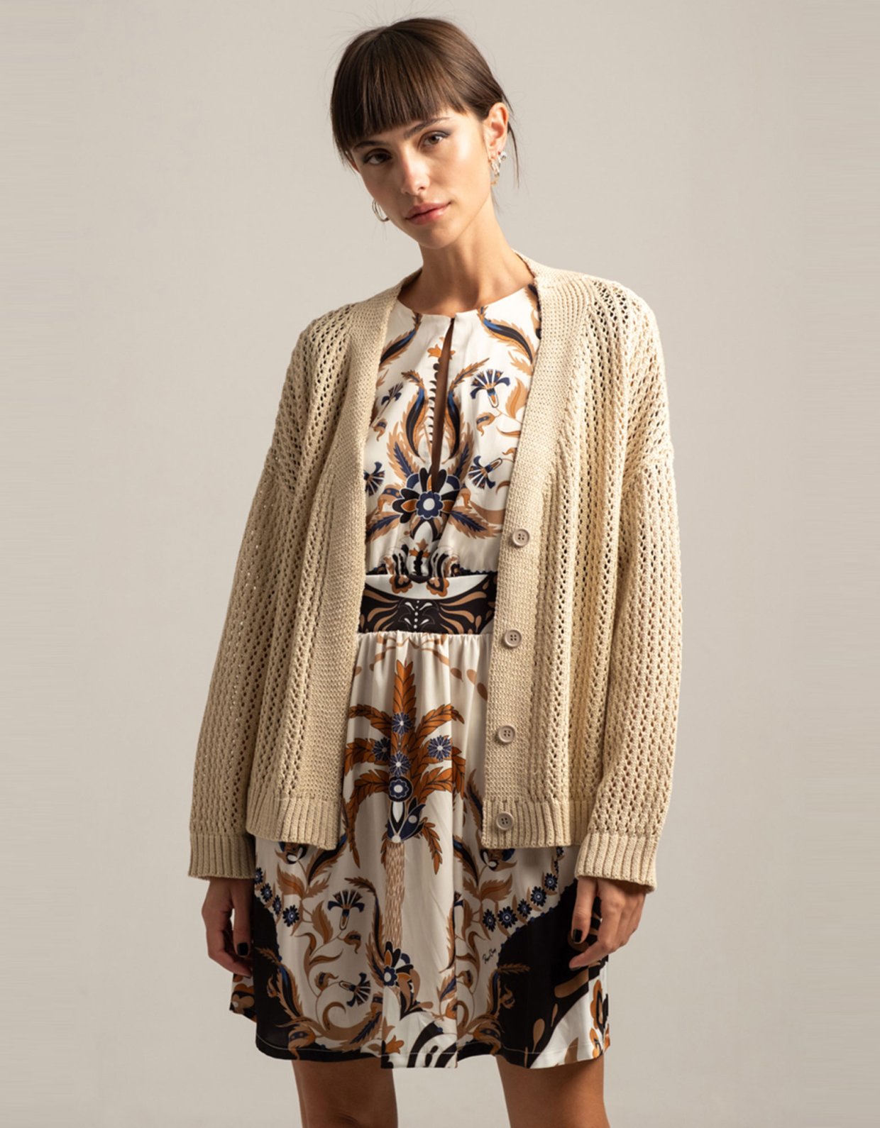 Peace & Chaos Archetypal knit cardigan beige