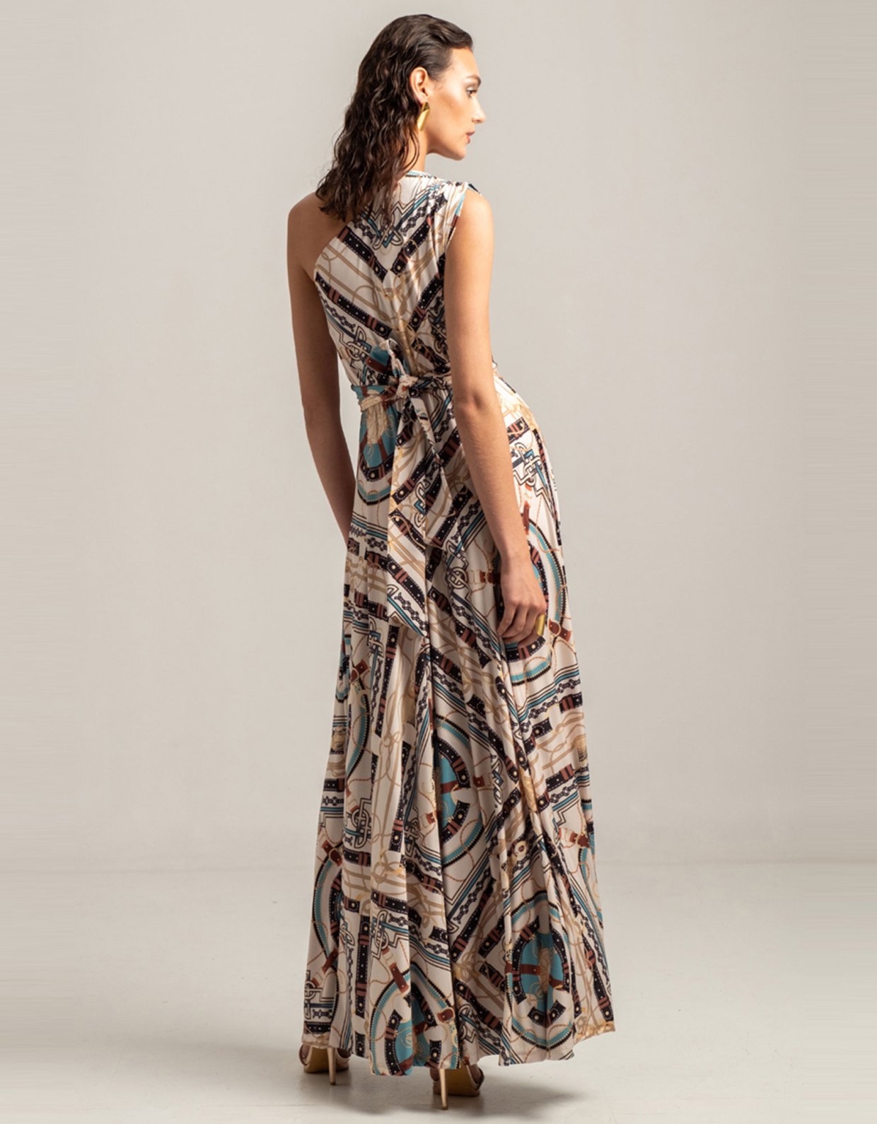 Peace & Chaos Anthoposophy one shoulder maxi dress