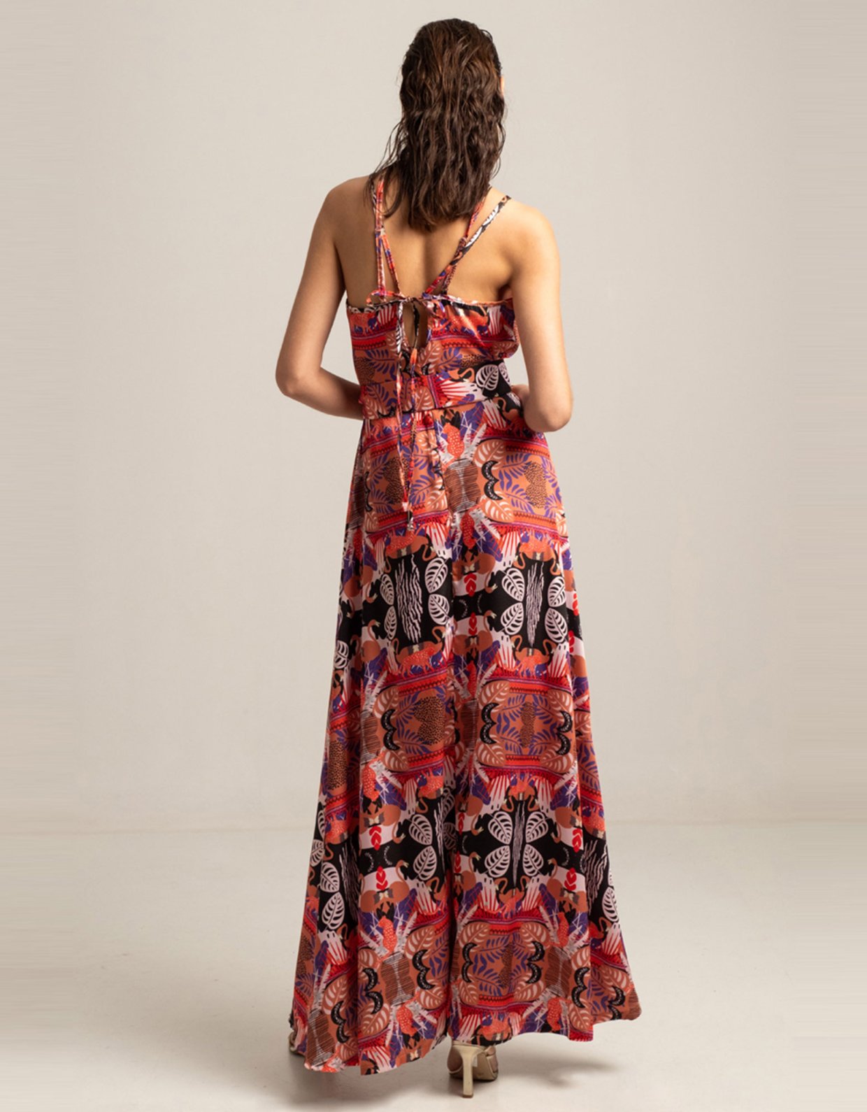 Peace & Chaos Fractal silky maxi dress