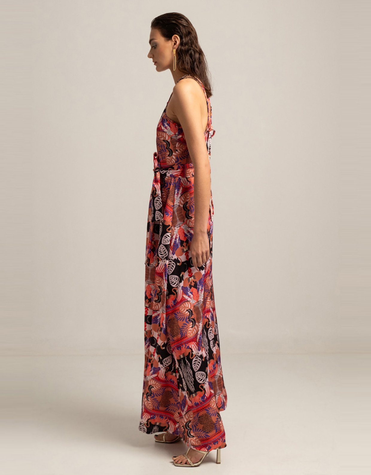 Peace & Chaos Fractal silky maxi dress