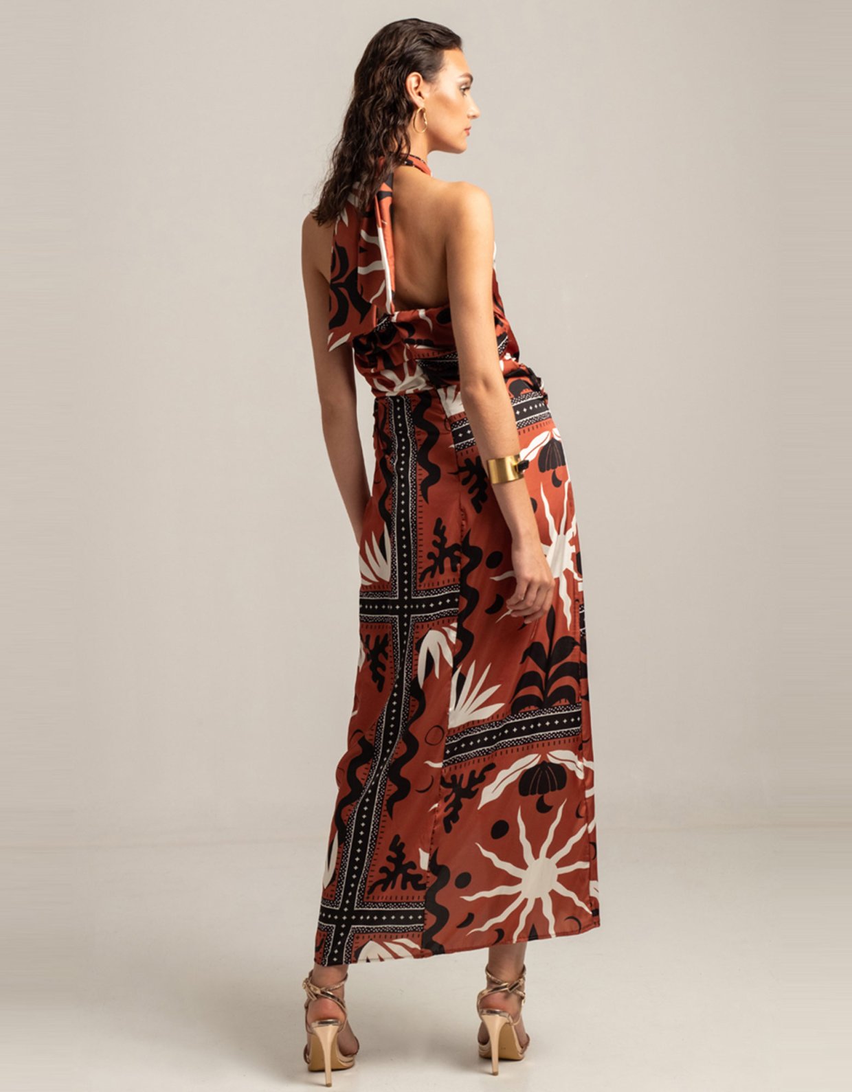 Peace & Chaos Amber silky slit long dress