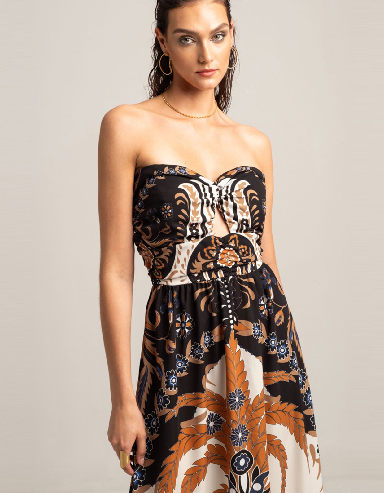 Peace & Chaos Anatolia strapless maxi dress