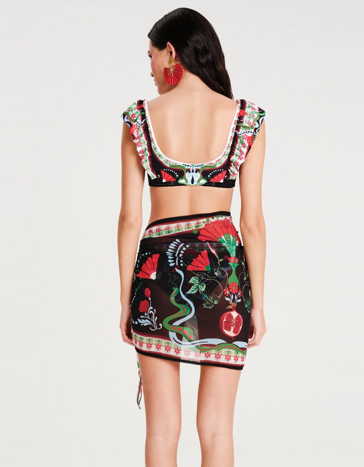 Peace and Chaos Pomegranate sarong