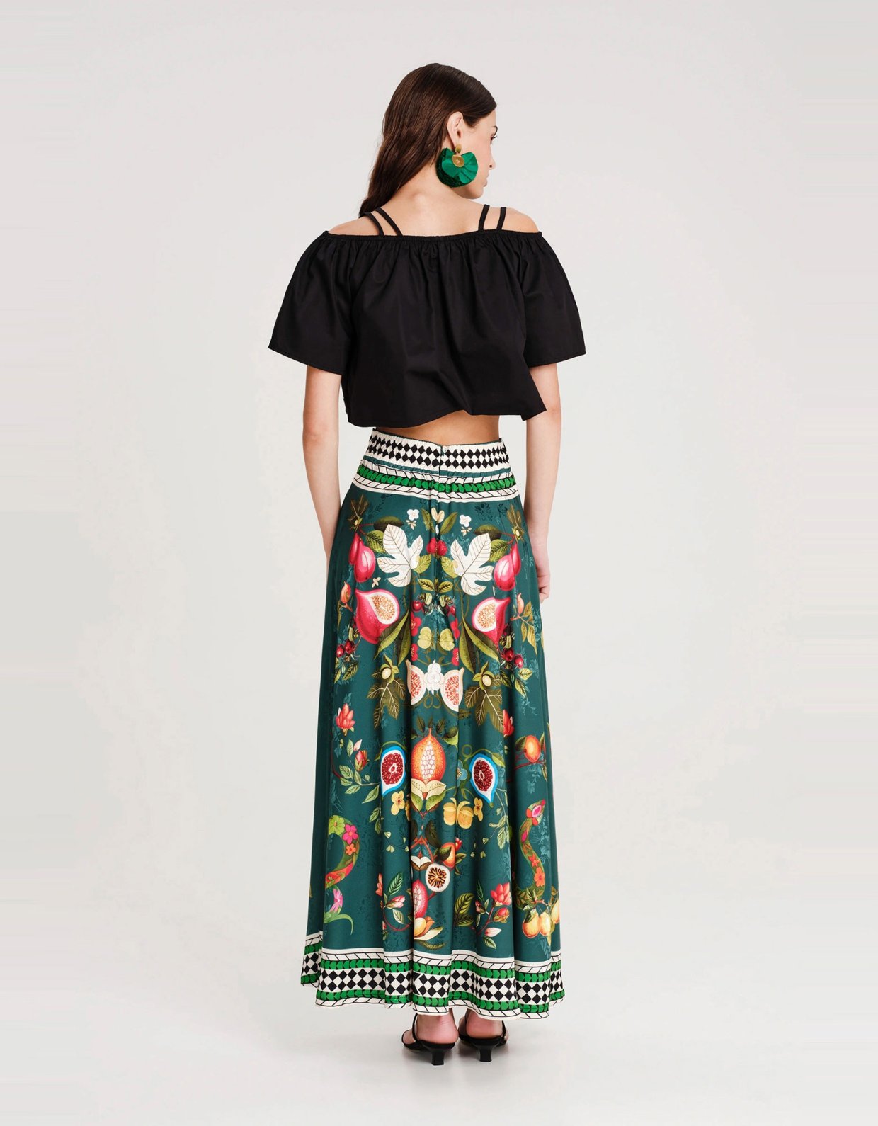 Peace and Chaos Hibiscus crop top black