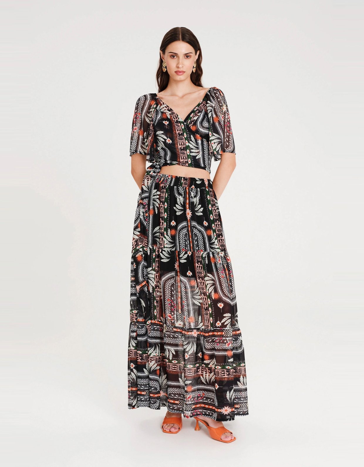 Peace and Chaos Myrtle wrap crop top