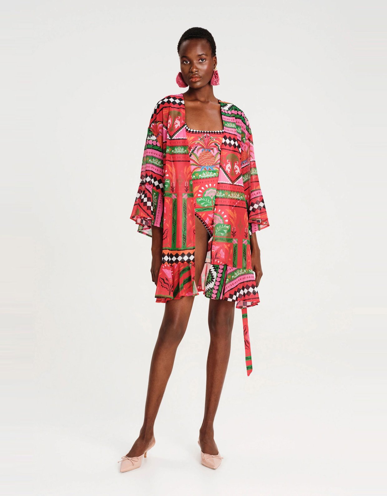 Peace and Chaos Pina colada kimono