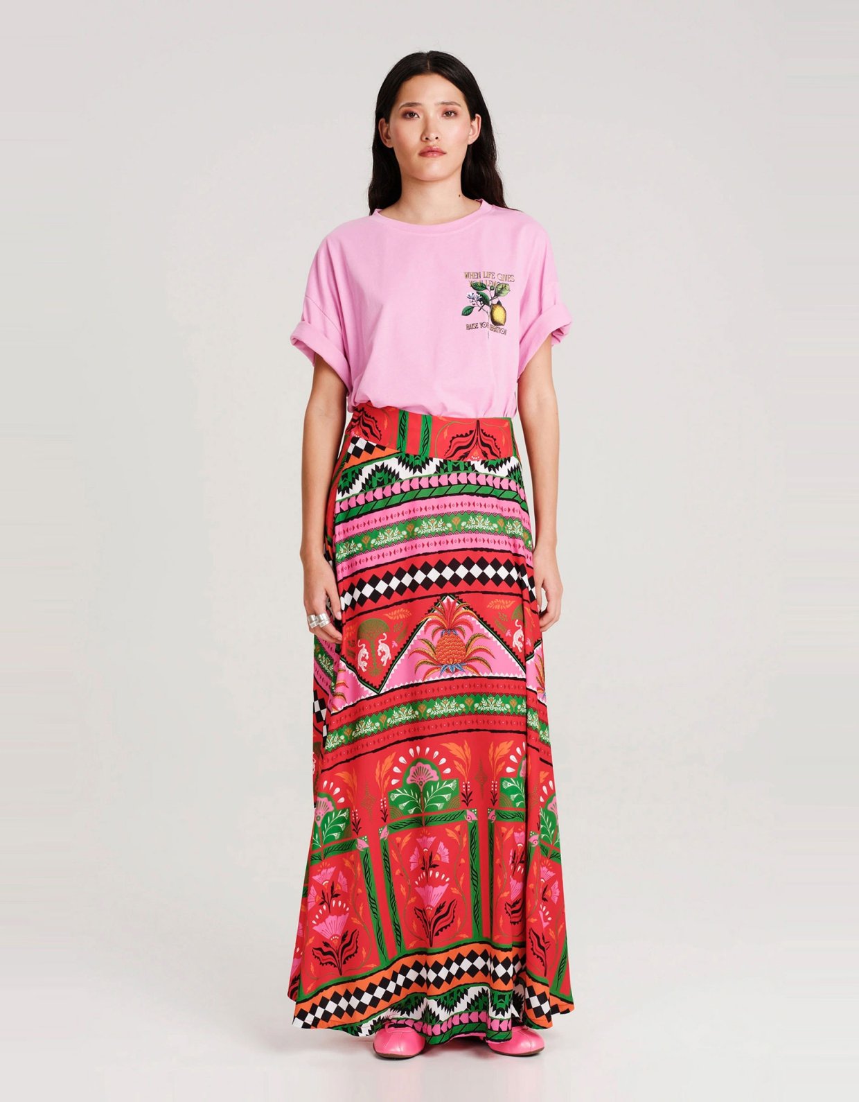 Peace and Chaos Pina colada long skirt