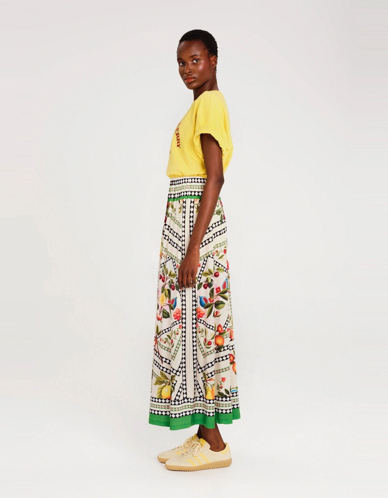 Peace and Chaos Tutti-frutti long skirt