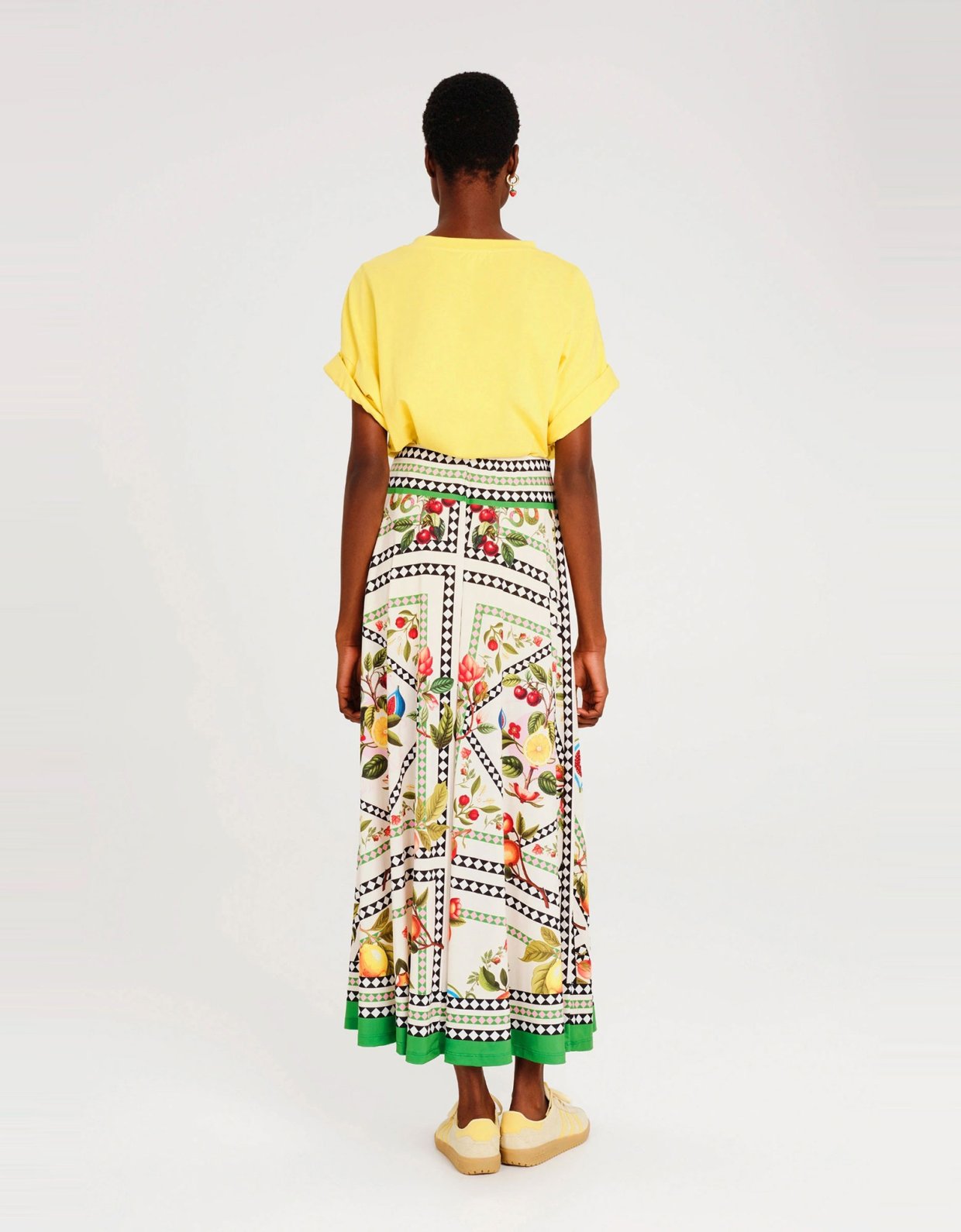 Peace and Chaos Tutti-frutti long skirt