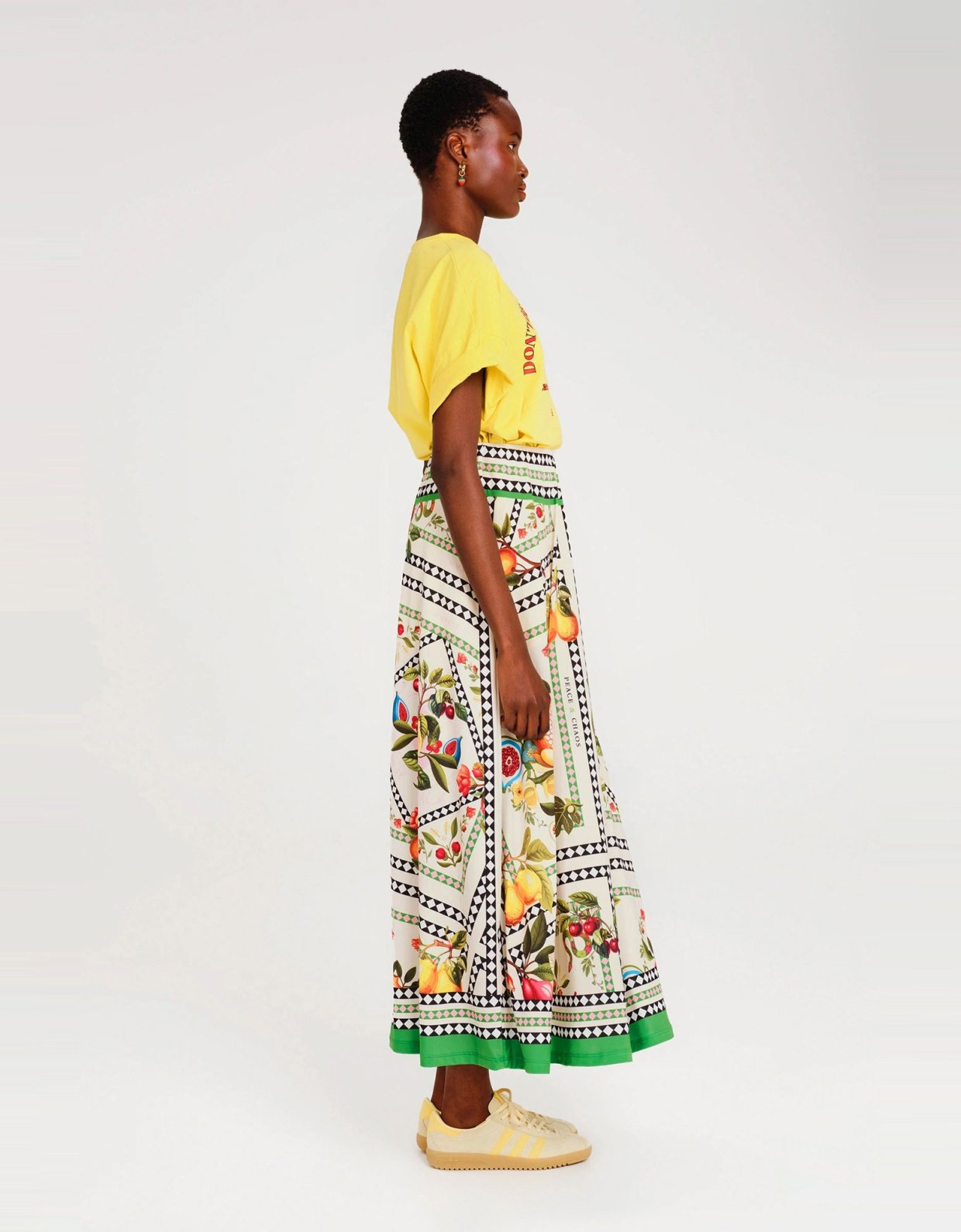 Peace and Chaos Tutti-frutti long skirt