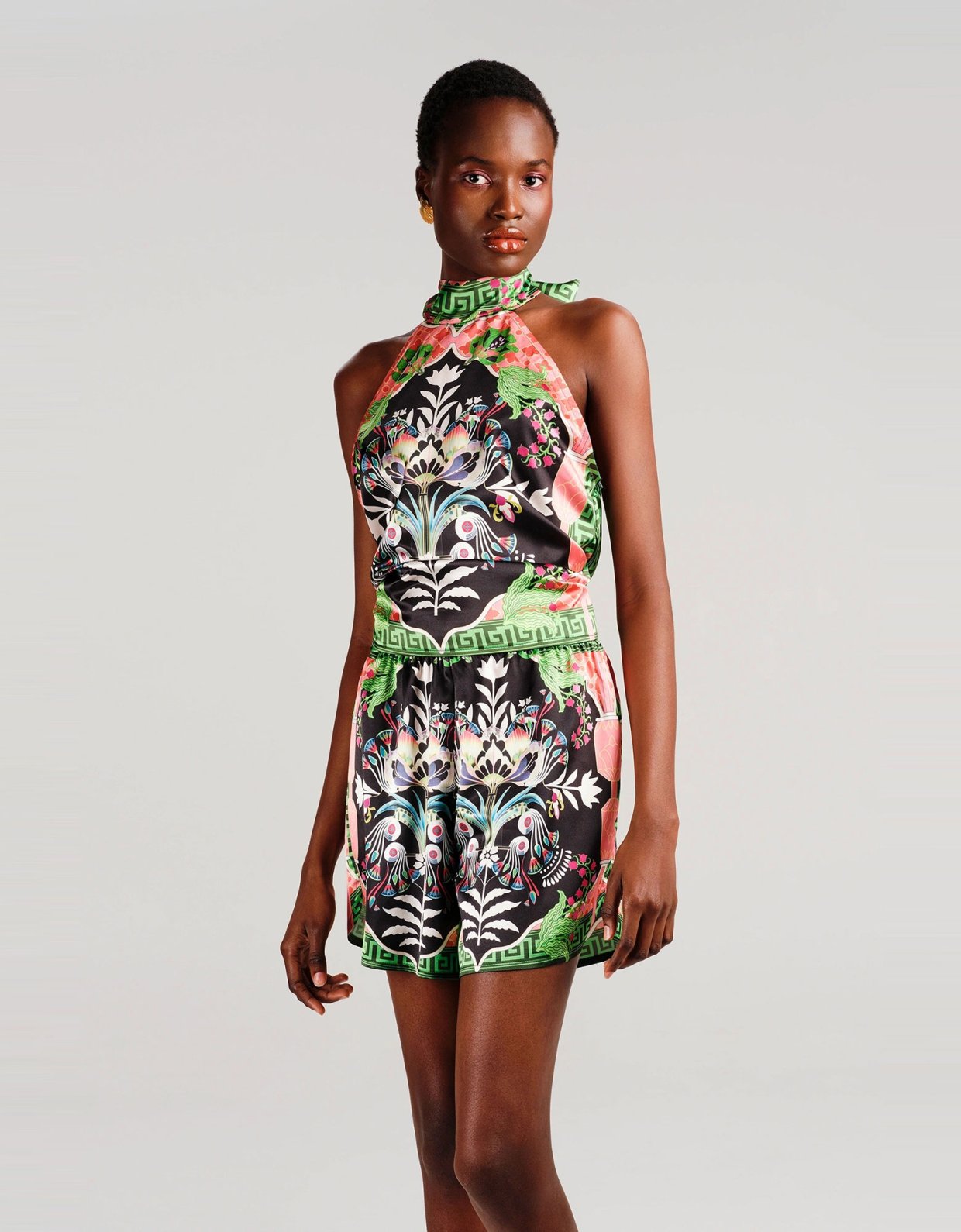 Peace and Chaos Rainforest silky shorts