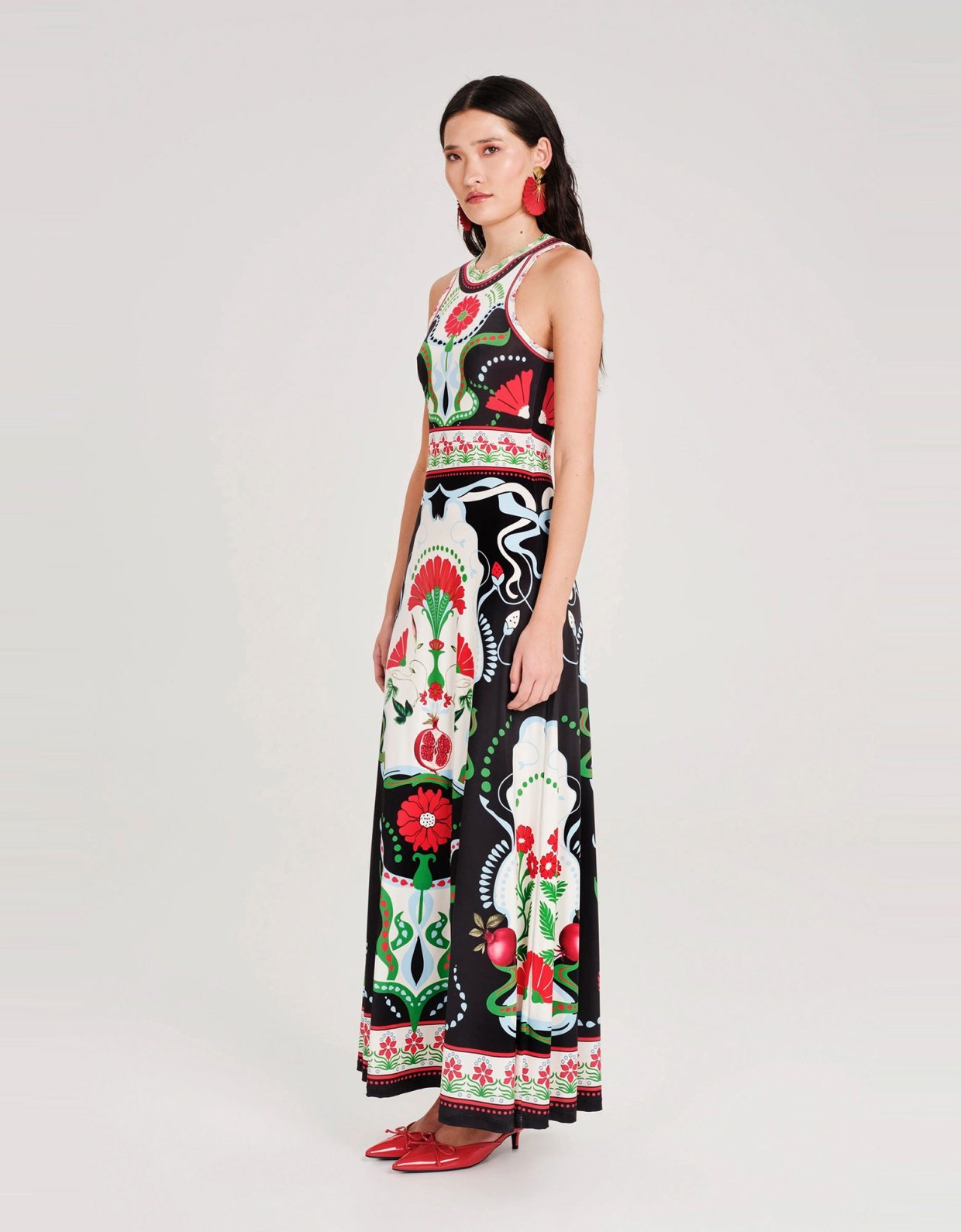 Peace and Chaos Pomegranate long dress
