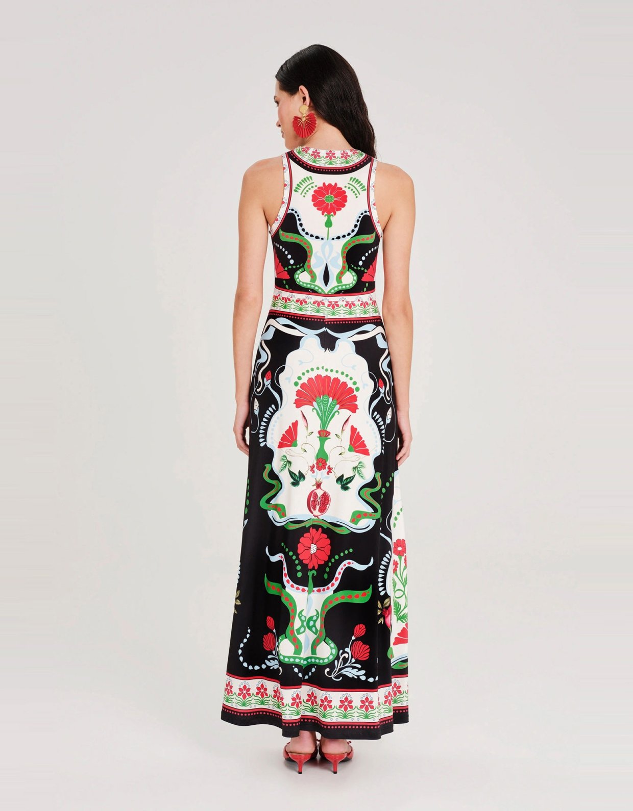 Peace and Chaos Pomegranate long dress