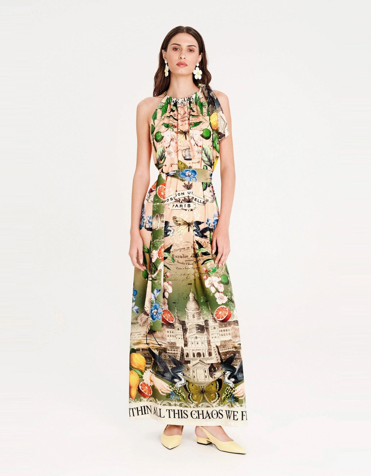 Peace and Chaos Citrus jacquard long dress