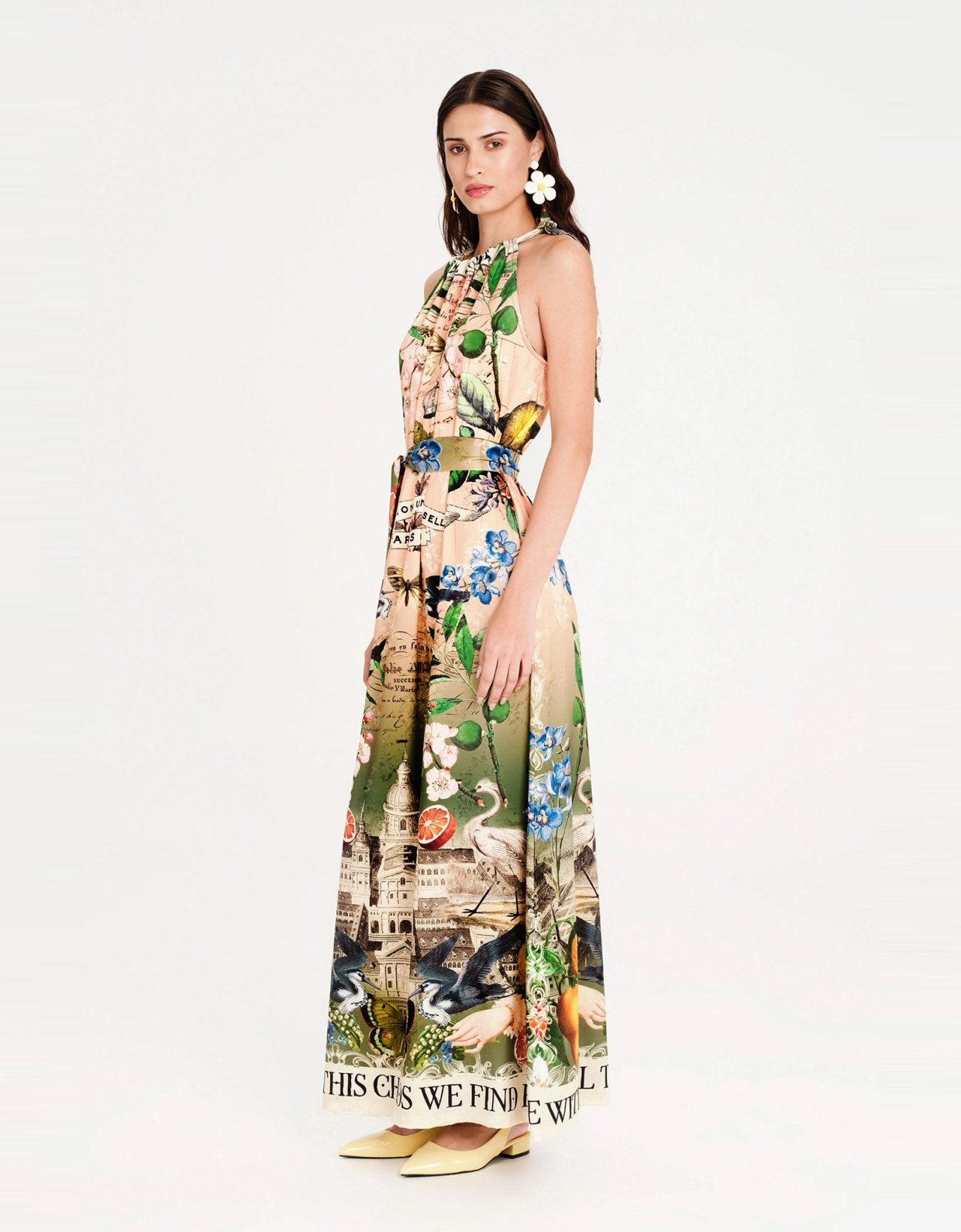 Peace and Chaos Citrus jacquard long dress