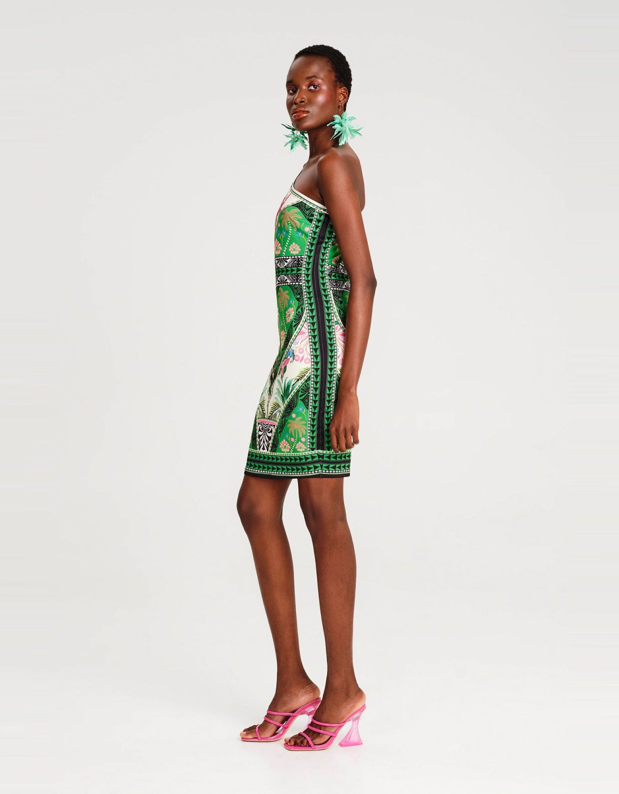 Peace and Chaos Oasis one shoulder bodycon dress