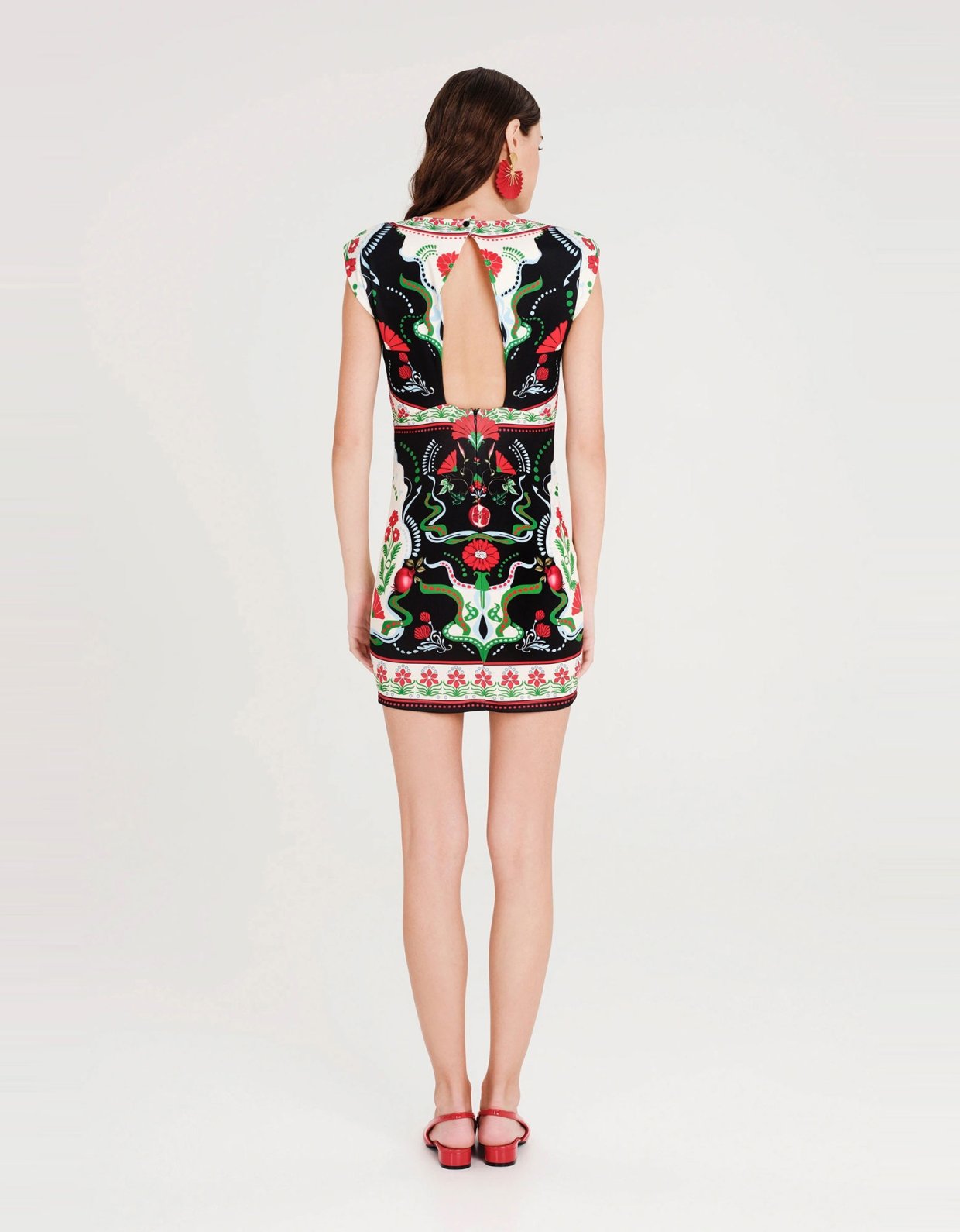 Peace and Chaos Pomegranate bodycon dress