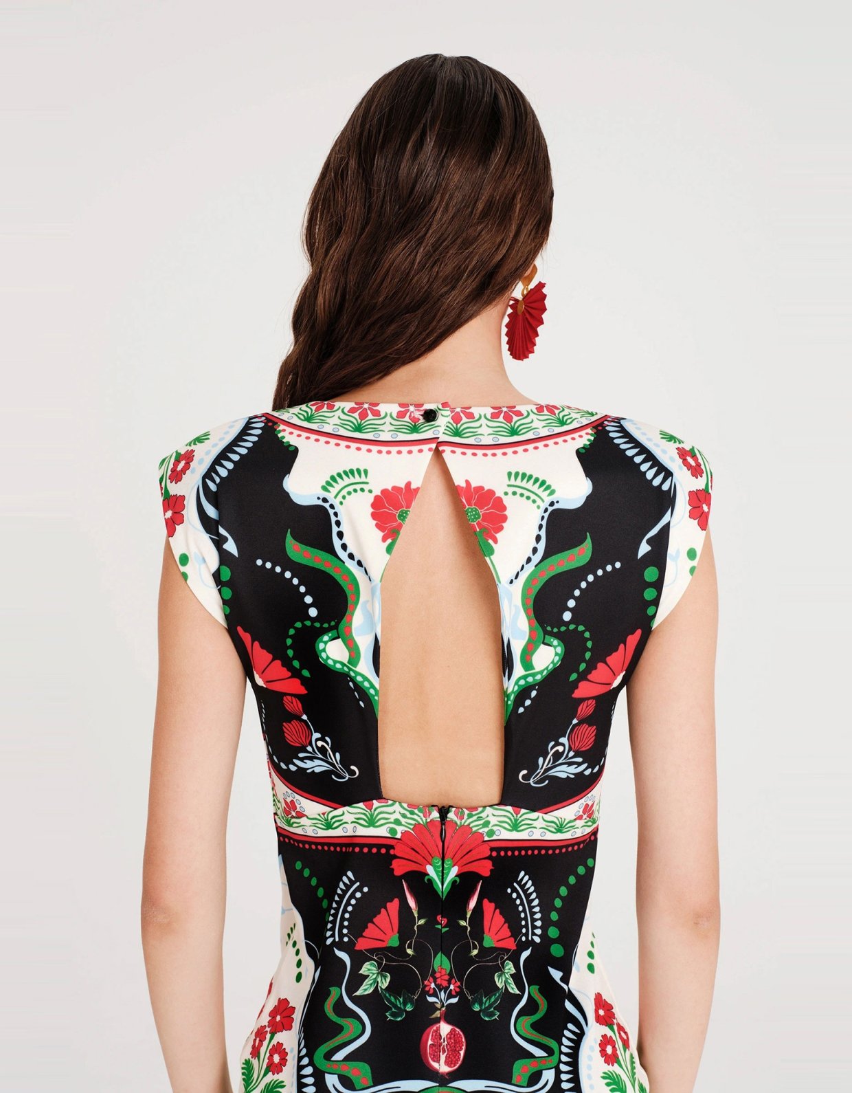 Peace and Chaos Pomegranate bodycon dress