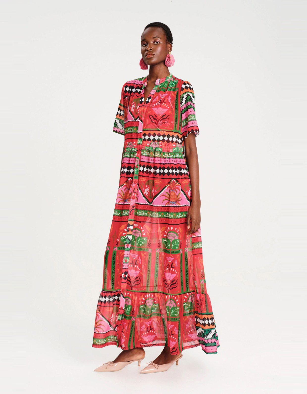 Peace and Chaos Pina colada shirt dress