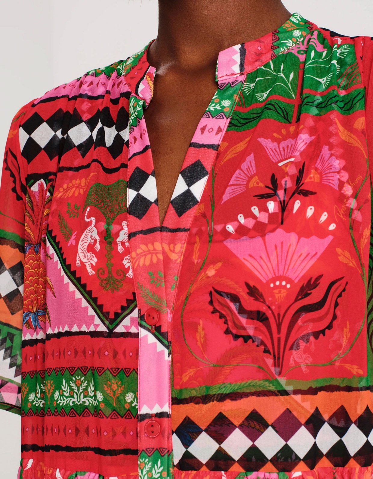Peace and Chaos Pina colada shirt dress