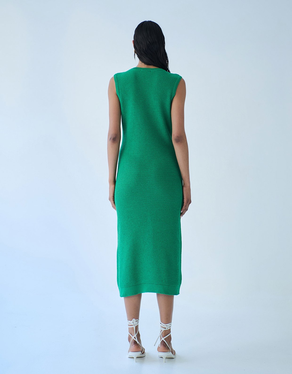 Combos Knitwear Sleeveless midi dress green