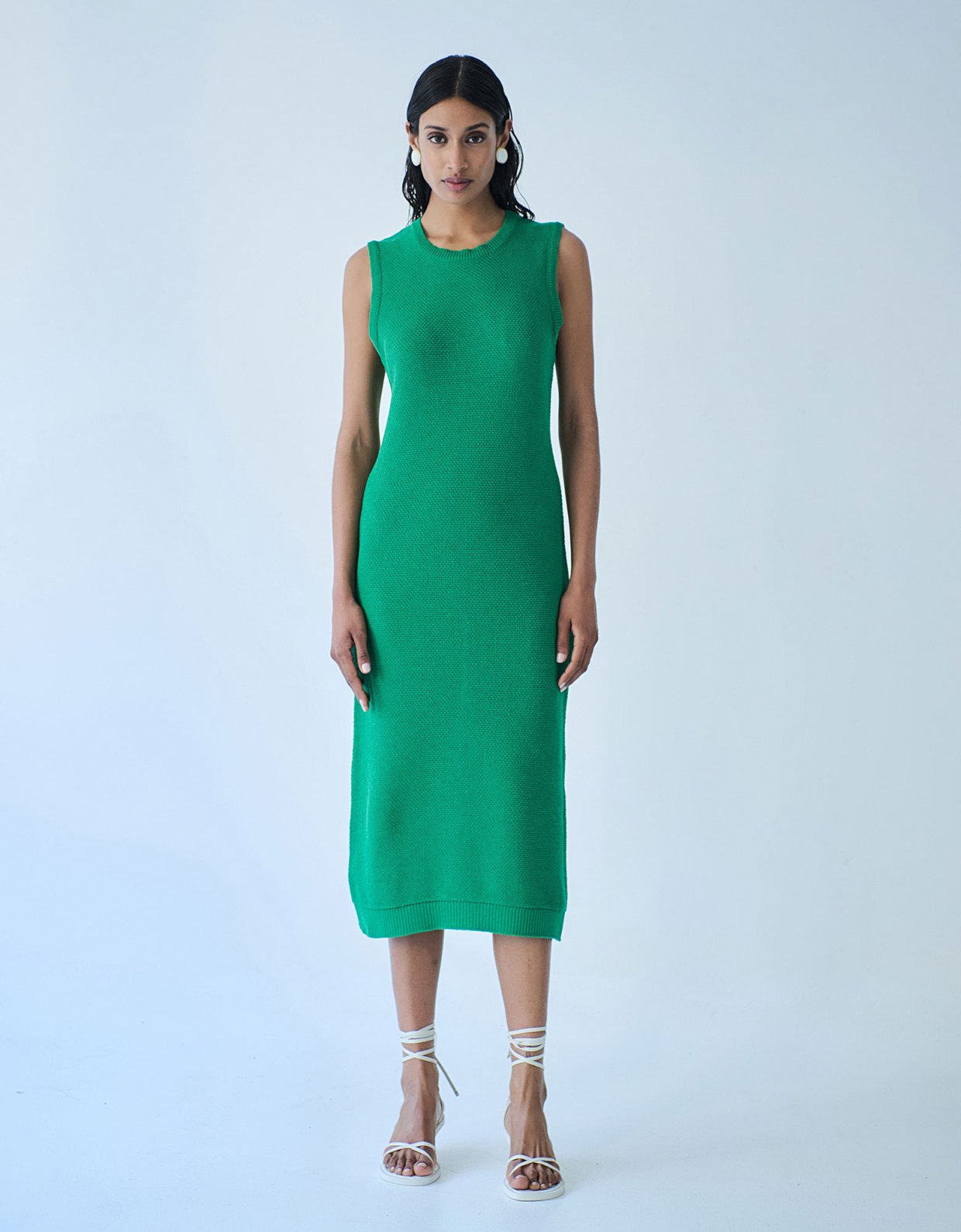 Combos Knitwear Sleeveless midi dress green