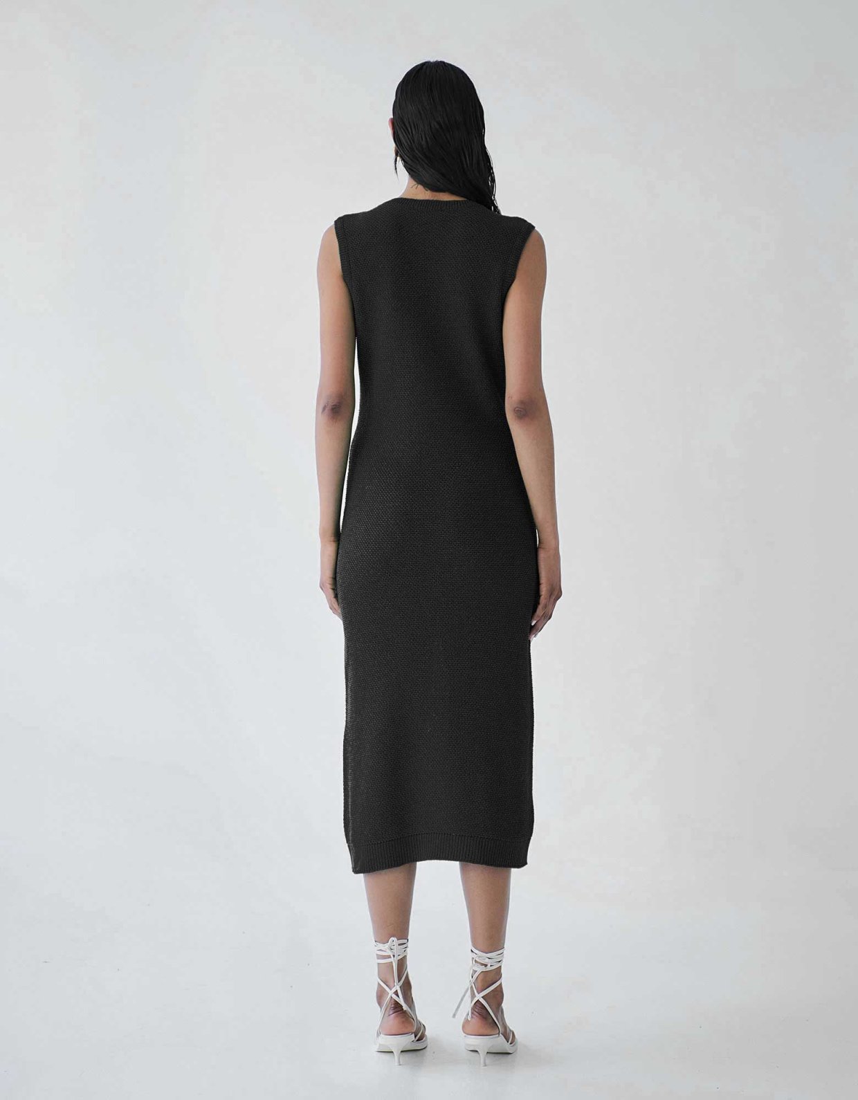 Combos Knitwear Sleeveless midi dress black