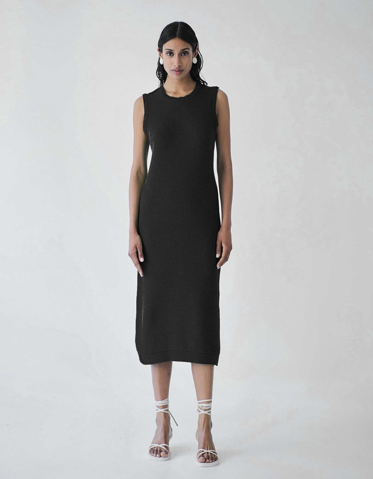 Combos Knitwear Sleeveless midi dress black