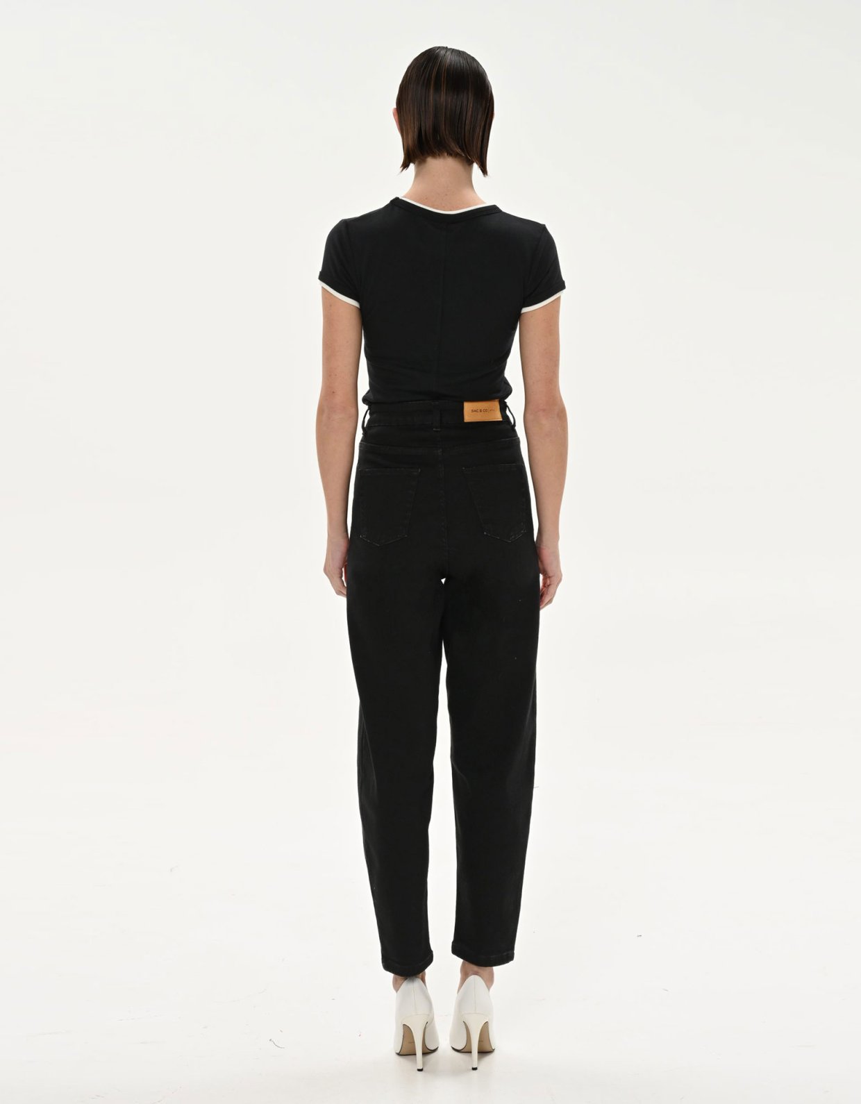 Sac Jeans Lima slouchy black denim pants