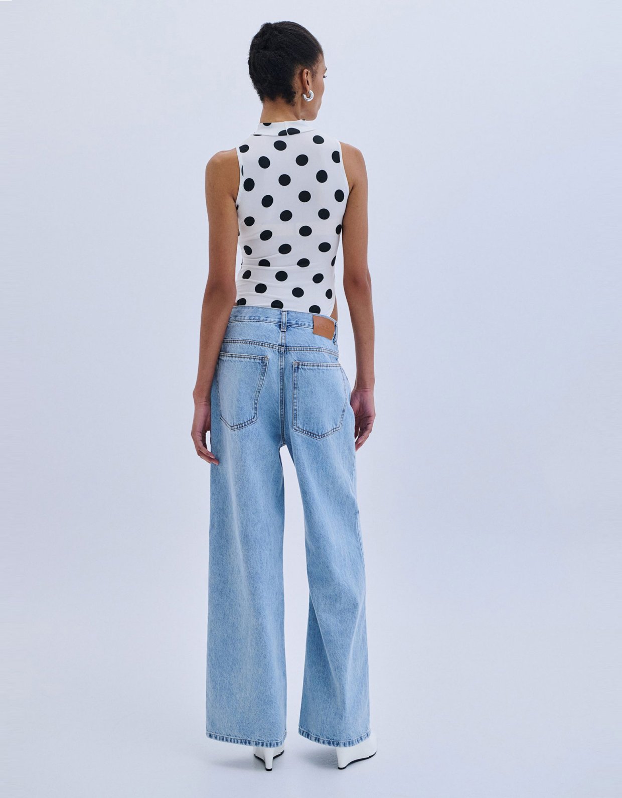Combos Knitwear Polka dots bodysuit B&W