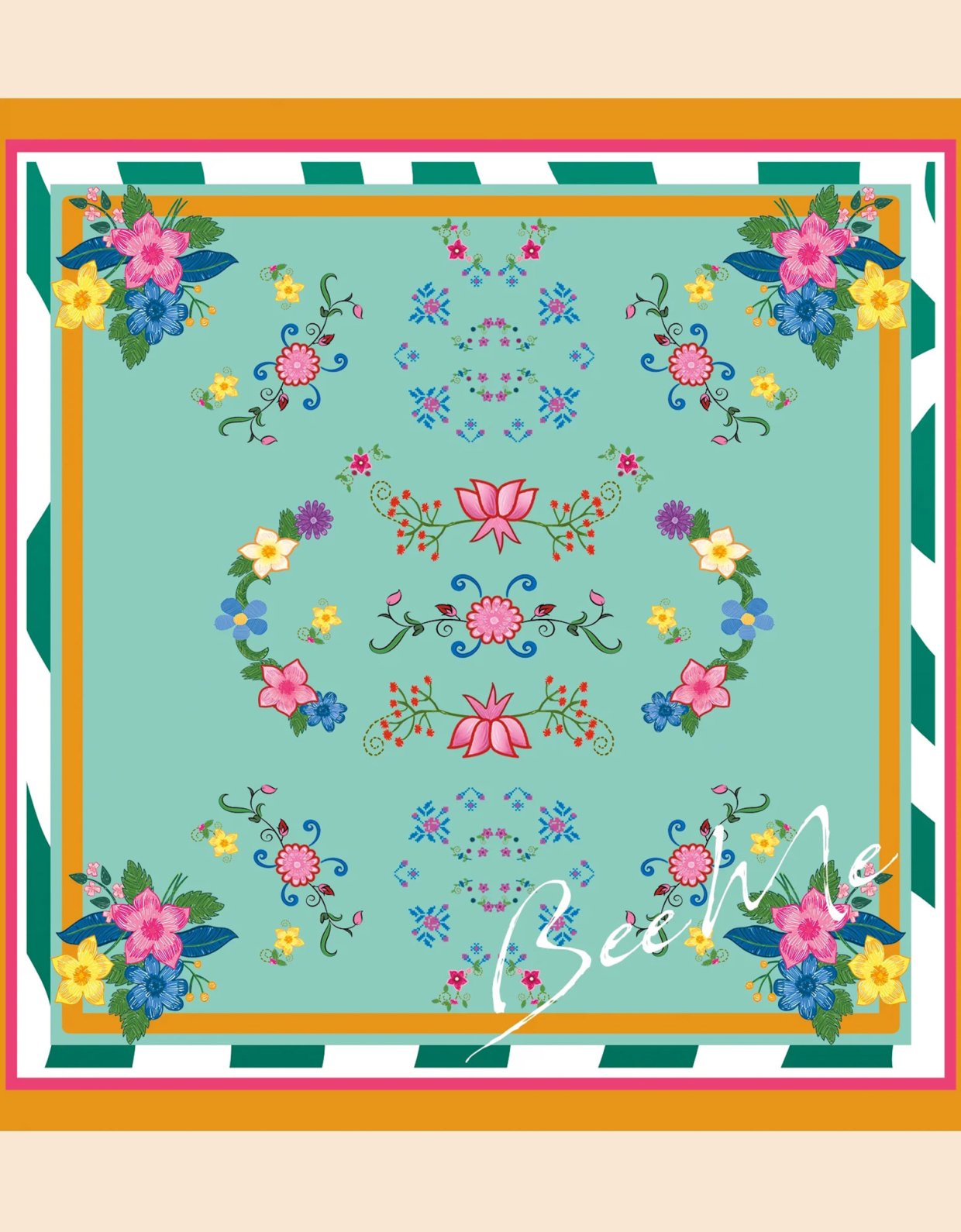 Bee Me Jasmine mint satin scarf