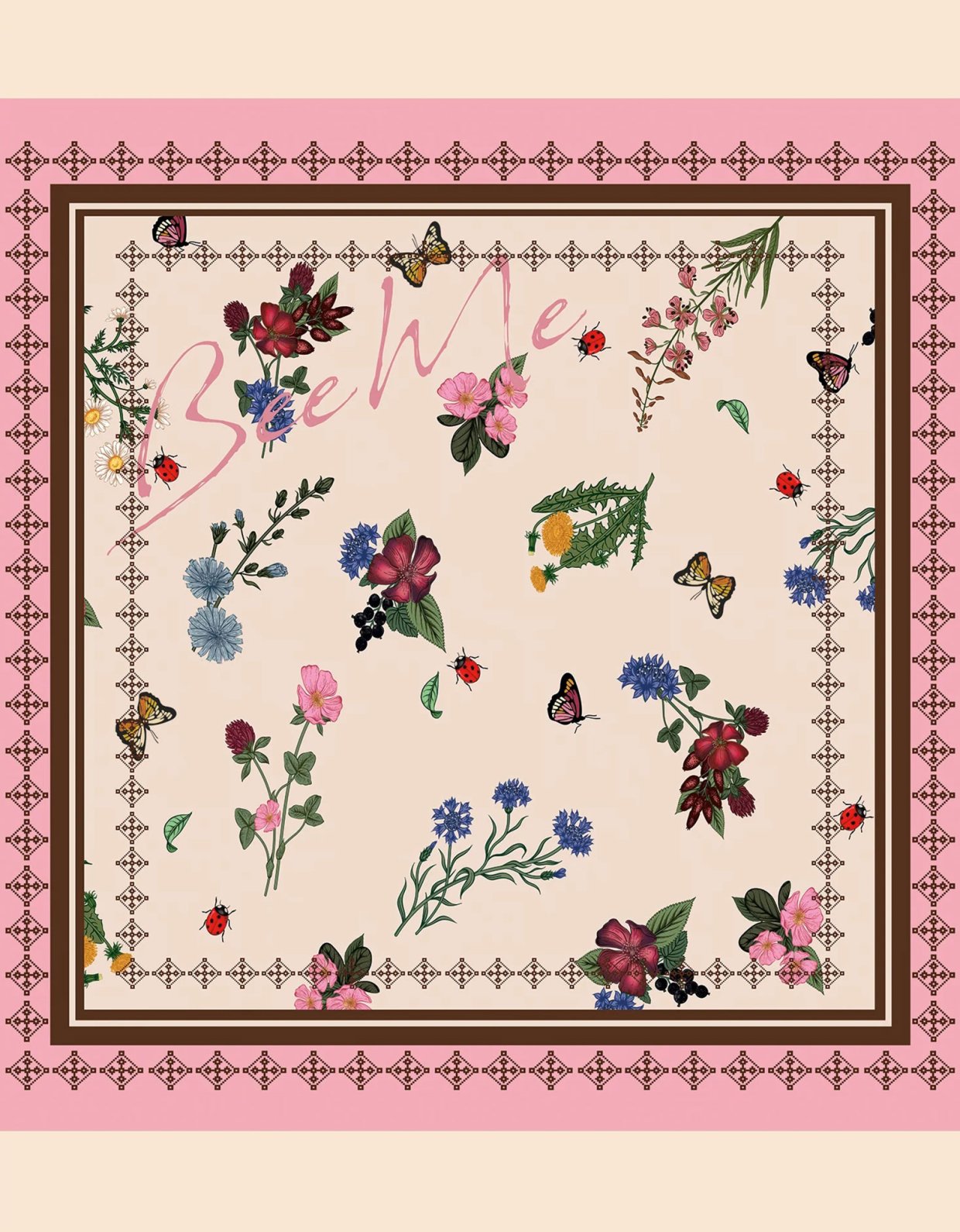 Bee Me Ophelia pink satin scarf