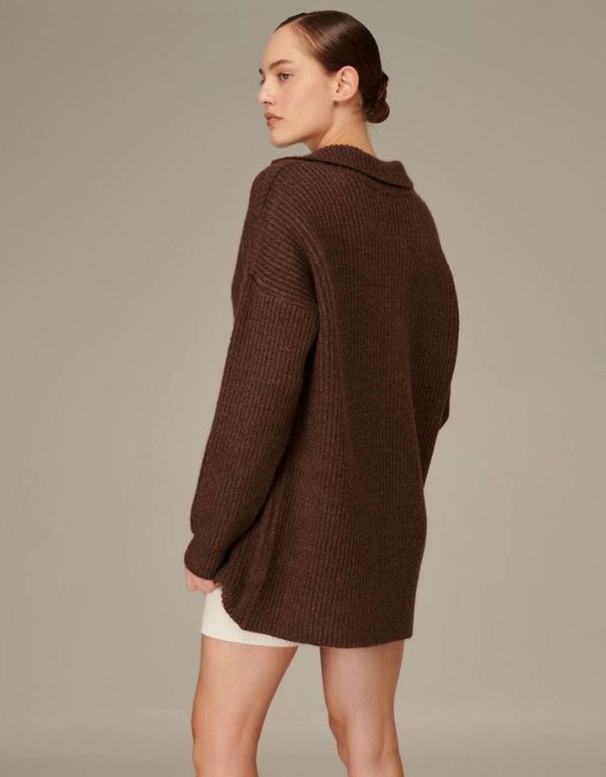 Combos Knitwear Combos W203  – Polo sweater dress brown