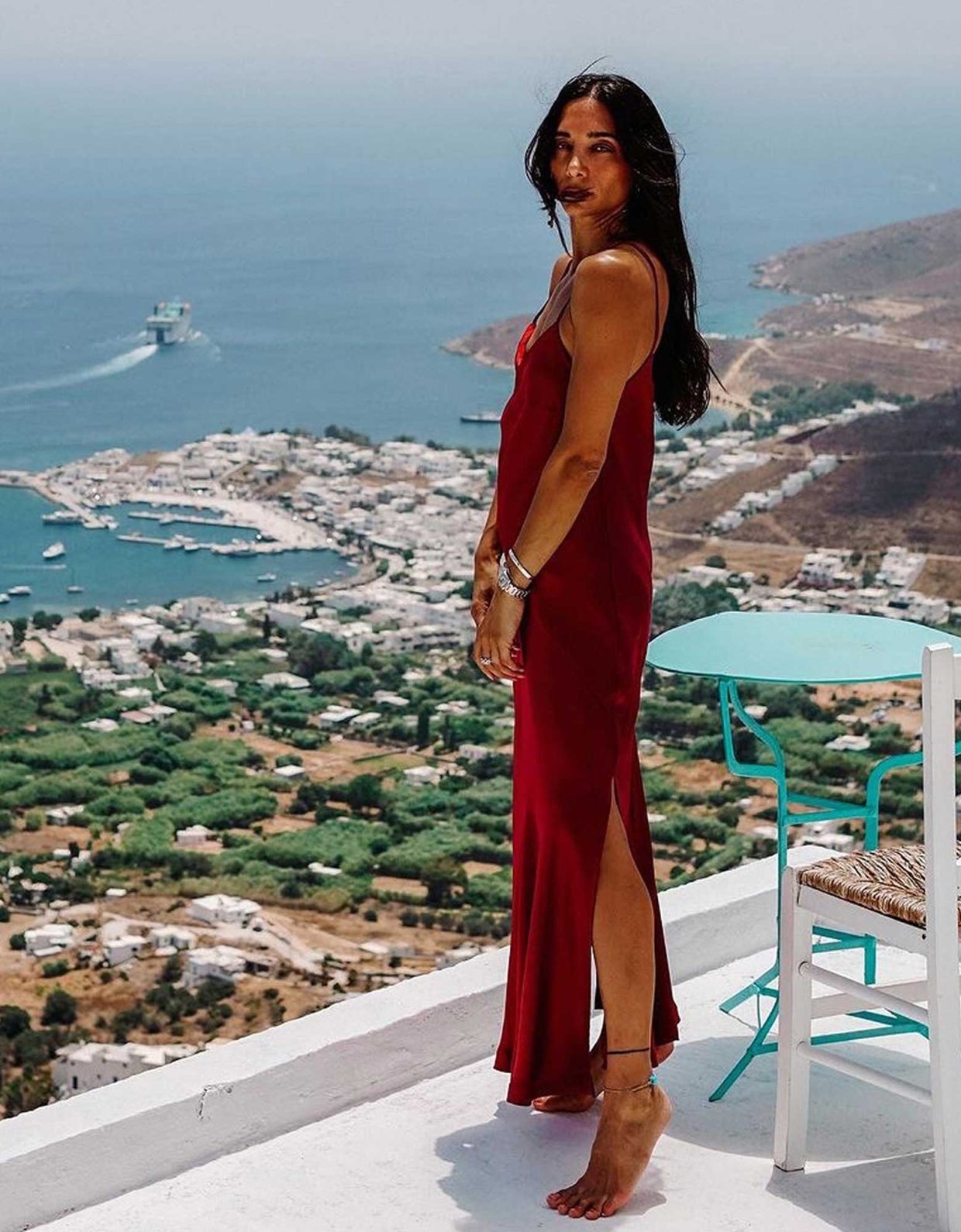 Nadia Rapti Sempre red wine dress