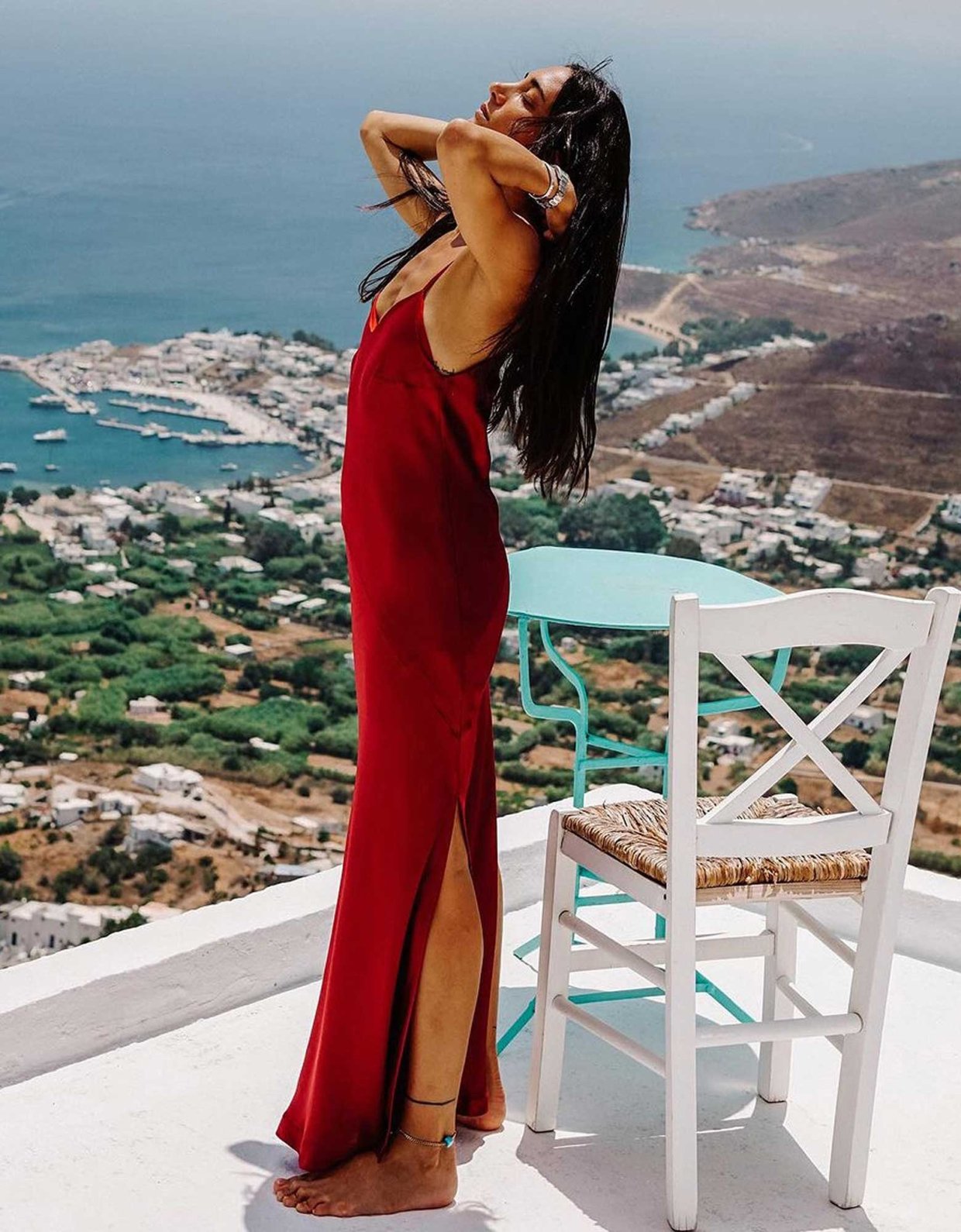 Nadia Rapti Sempre red wine dress