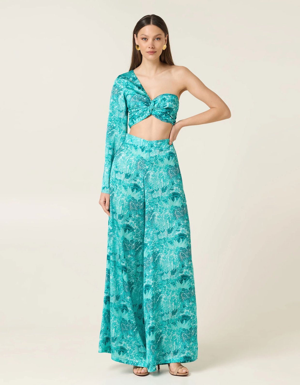 Eveleya Serafina high waisted satin pants