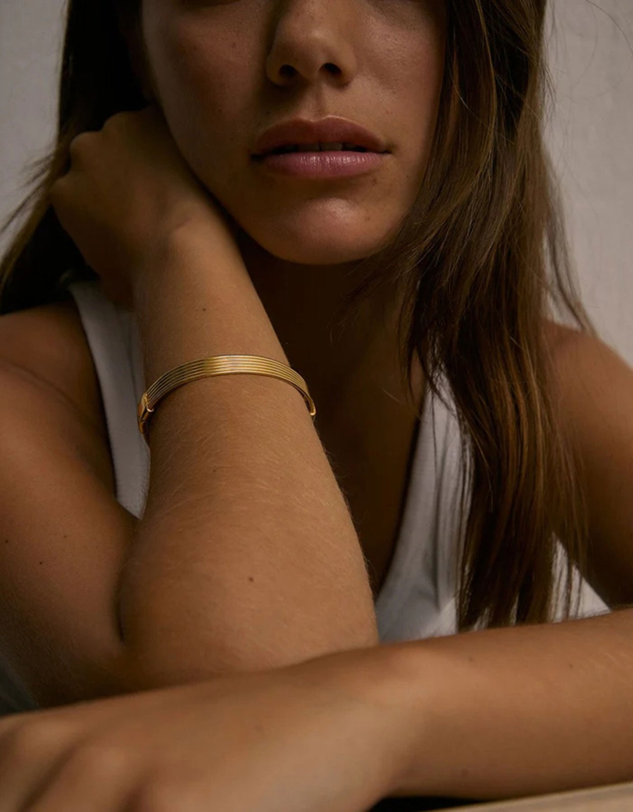 Moncollier Serengueti gold cuff bracelet