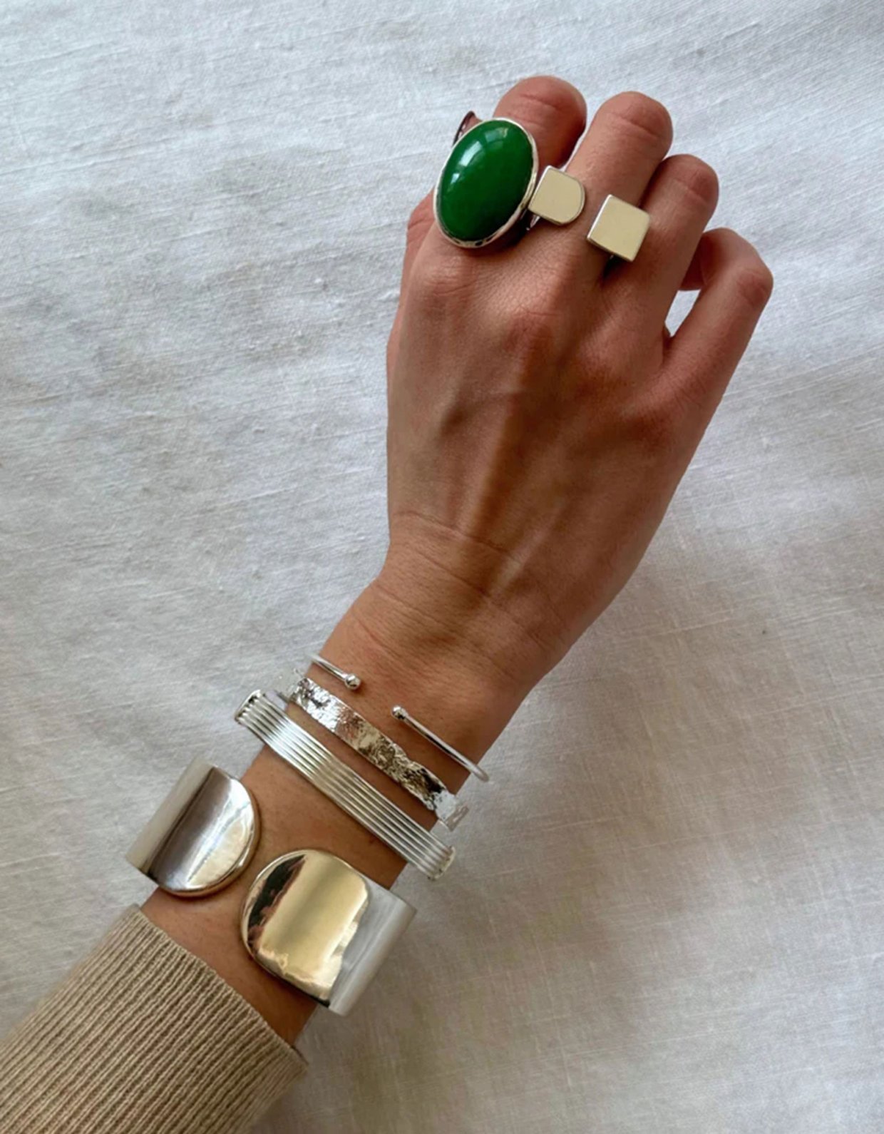 Moncollier Serengueti silver cuff bracelet