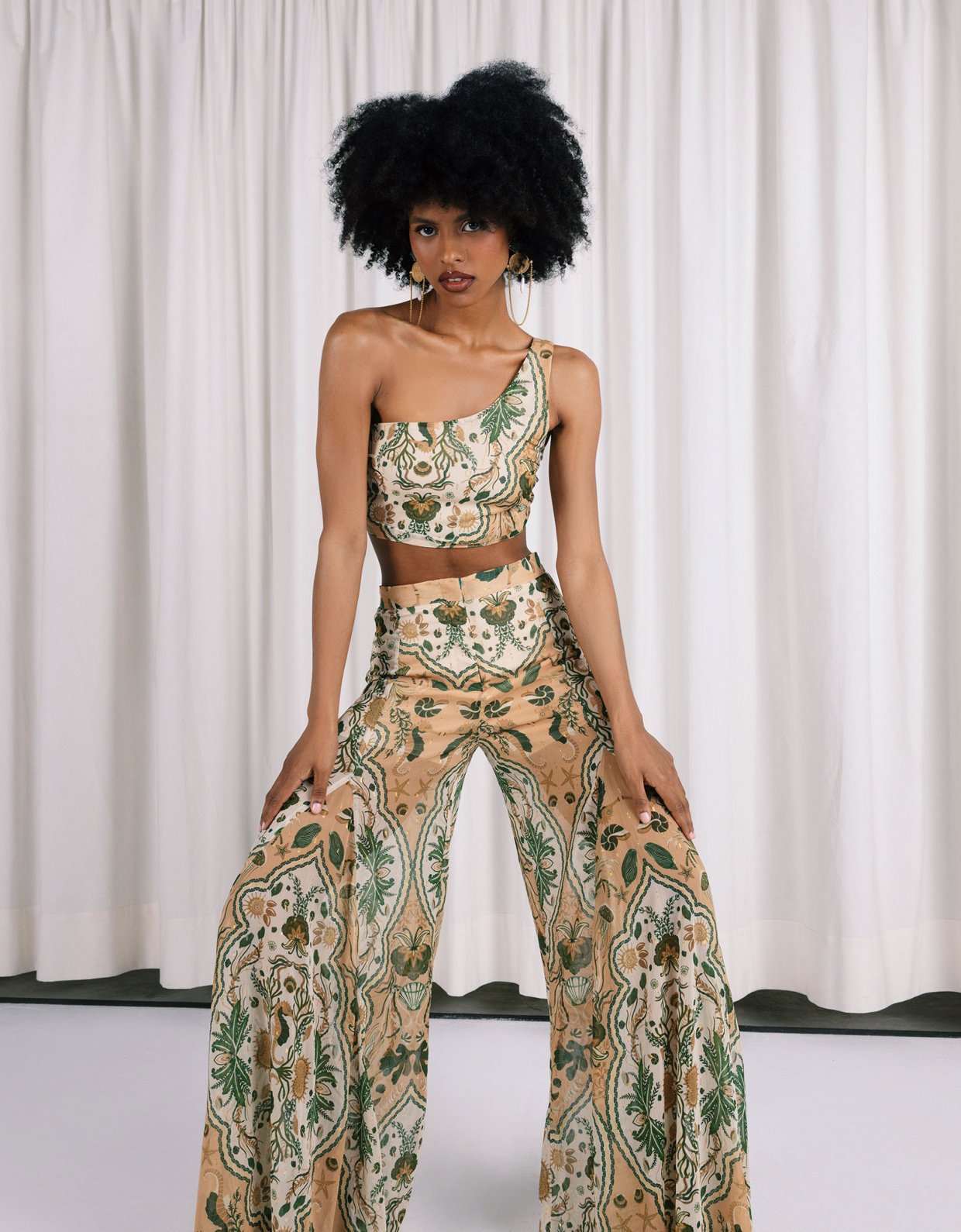 Abstracto Shells wide leg pants