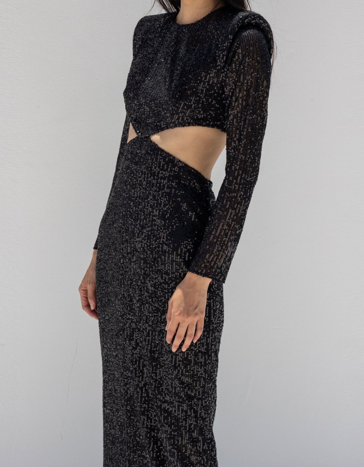 Mallory the label Afterglow sequin black dress