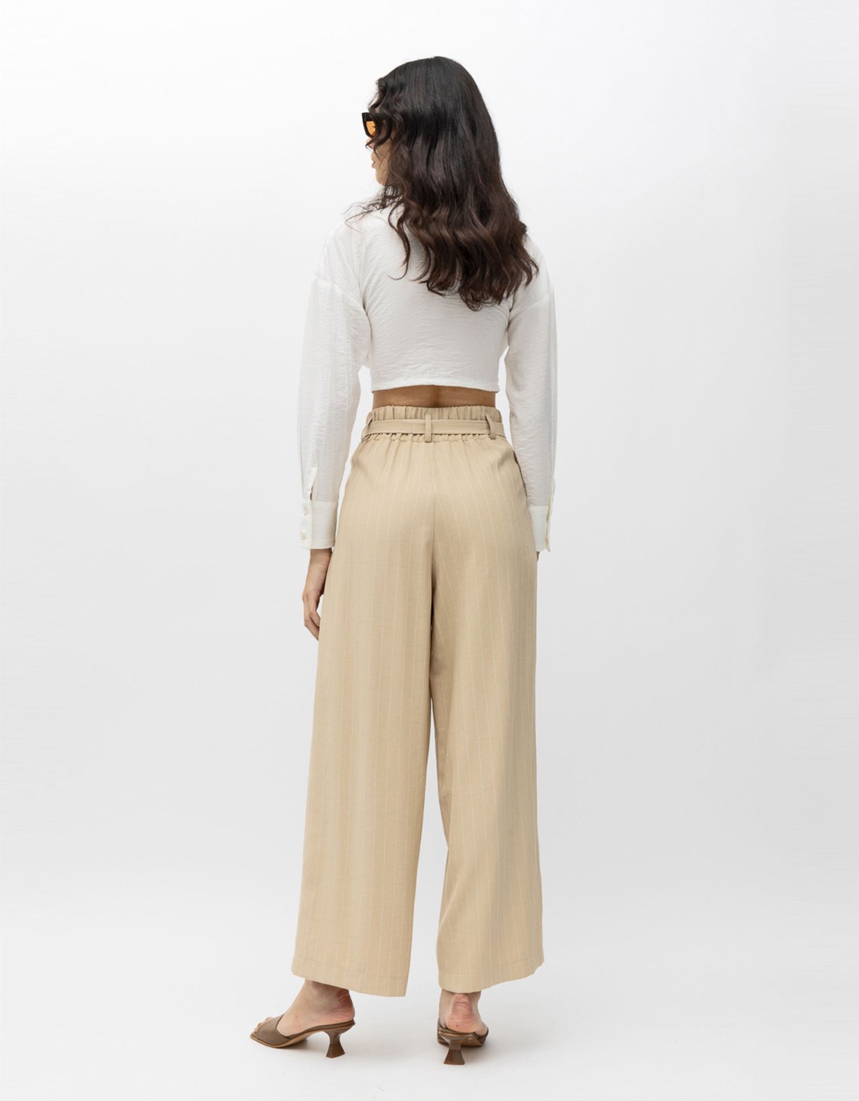 Mallory the label Root pants beige white stripes